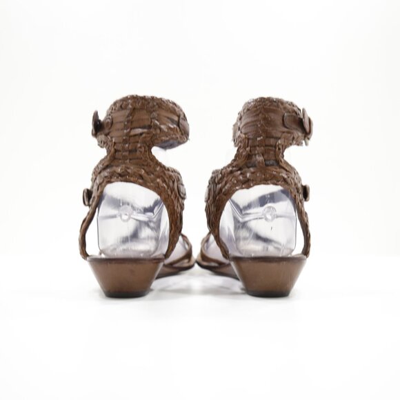 Sam Edelman Delia Brown Leather Studded Lightweight Gladiator Sandals - 7.5 - Picture 4 of 7